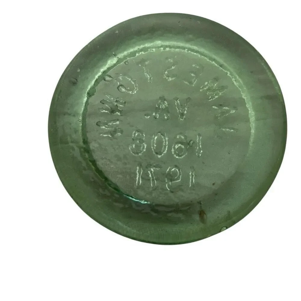 Jamestown VA 1608 1971 Green Glass Coaster